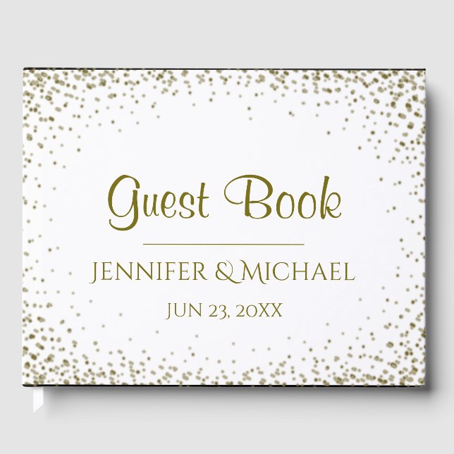 Gold Confetti Wedding Guest Book Gästebuch (Vorderseite)