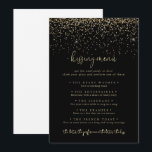 Gold Confetti Wedding Kissing Menu Game Card<br><div class="desc">Diese goldene Konfetti-Hochzeitskissingkarte ist perfekt für einen rustikalen Hochzeitsempfang. Das schlichte und elegante Design besticht durch glänzende Goldkonfetti in Verbindung mit einer stilvollen Schrift-Typografie.</div>