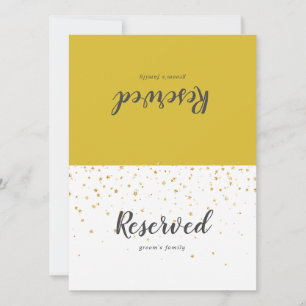 Gold Confetti Wedding Reserviertes Zeichen
