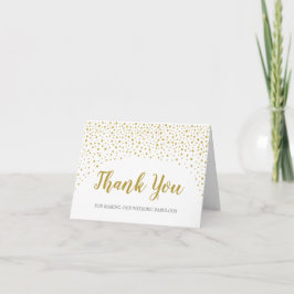 Gold Confetti Wedding Vendor Danke-Card Karte