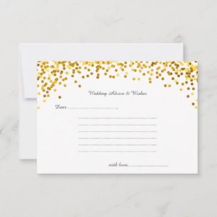 Gold Confetti Wedding Wünsche & Advice Cards Hinweiskarte