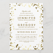 Gold Confetti White Moderne und Elegante Hochzeit