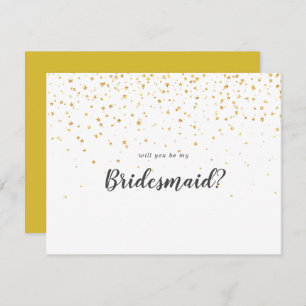 Gold Confetti wird meine Bridesmaid Note Card sein Mitteilungskarte