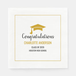Gold Congrats Graduation Serviette