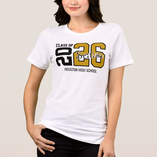 Gold Congrats Graduation  Tri-Blend Shirt (Vorderseite)