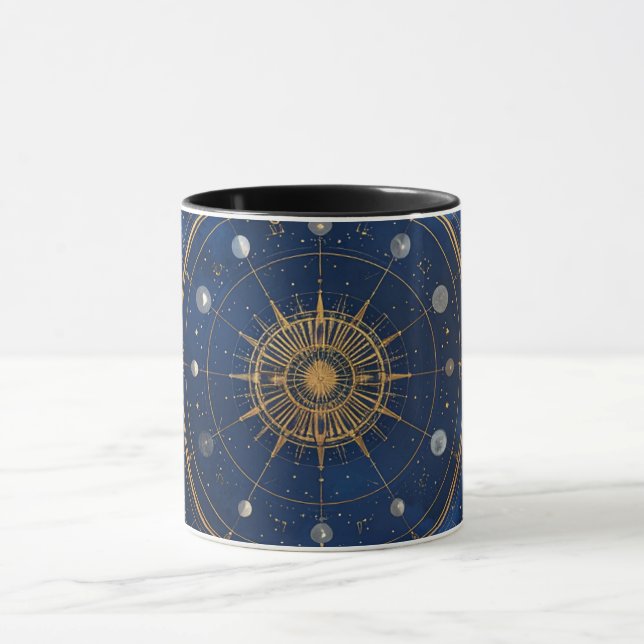 Gold Constellation Astrology Coffee Cup Tasse (Zentrum)