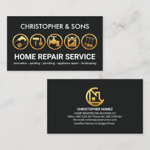 Gold Contractor Tools Builder Visitenkarte