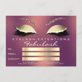 Gold Copper Lashes Extensions Makeup Certificate G