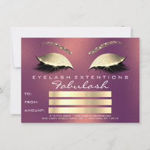 Gold Copper Lashes Extensions Makeup Certificate G