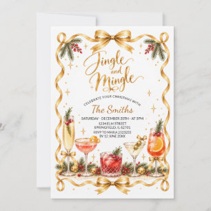 Gold Coquette Jingle und Mingle Weihnachtsfeier Einladung