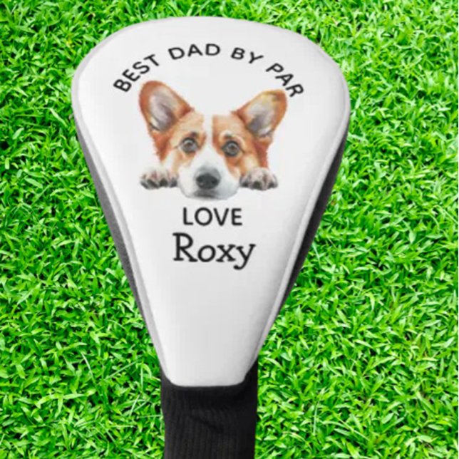 Gold Corgi Peeking Puppy individueller Golf Head C Headcover (old Corgi Puppy Customize Golf Head Cover introducing the ultimate accessory for dog-loving golfer)