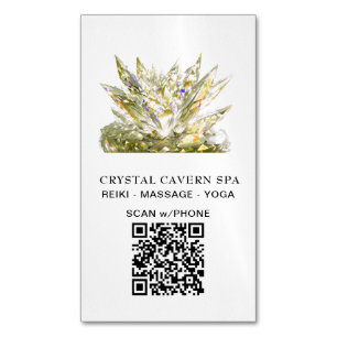 *~* Gold Cosmic Sparkling Magical QR Crystal Magnetische Visitenkarte