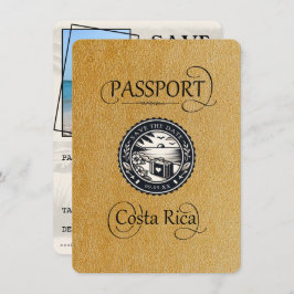 Gold Costa Rica Passport Save The Date