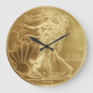 Gold Counter Wall Clock Große Wanduhr