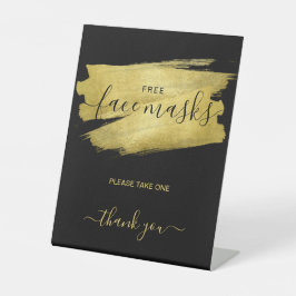 Gold Covid Free Face Maske Hochzeit Party Black  Sockelschild