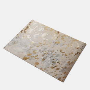 Gold Cowhide Print Metallic Fußmatte