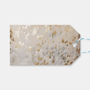 Gold Cowhide Print Metallic Geschenkanhänger