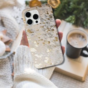 Gold Cowhide Print Metallic iPhone Case