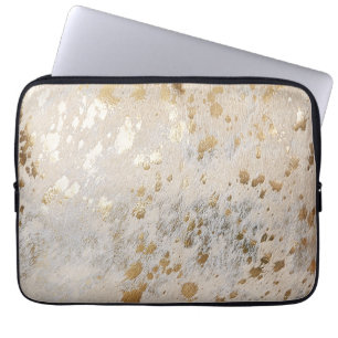 Gold Cowhide Print Metallic Laptopschutzhülle