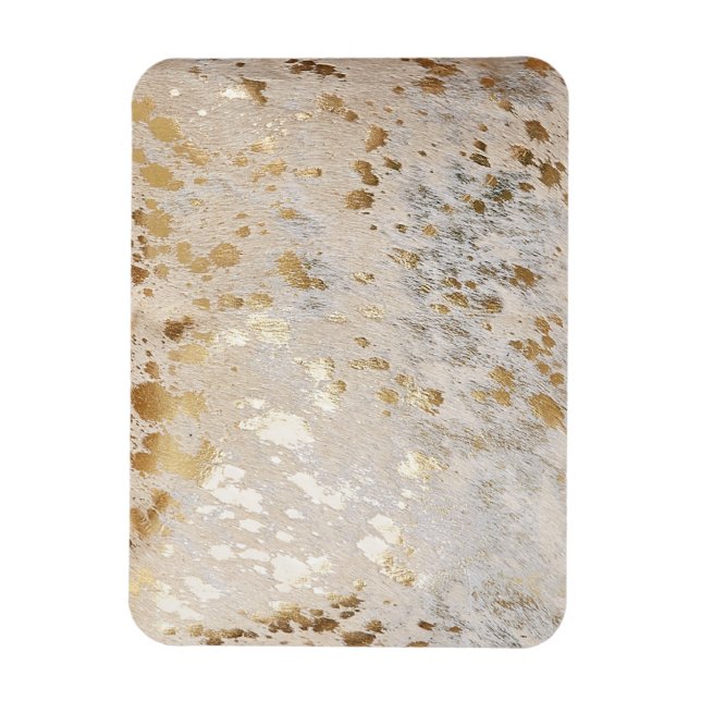 Gold Cowhide Print Metallic Magnet (Vertikal)