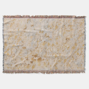 Gold Cowhide Print Metallic Minimaler Western Decke