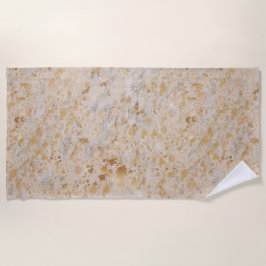 Gold Cowhide Print Metallic Minimaler Western Strandtuch