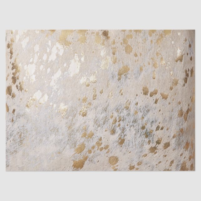 Gold Cowhide Print Metallic Seidenpapier (Vorderseite)