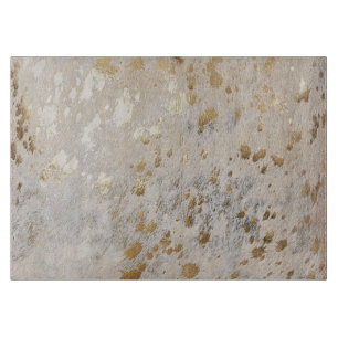 Gold Cowhide Print Metallic Tischset Schneidebrett