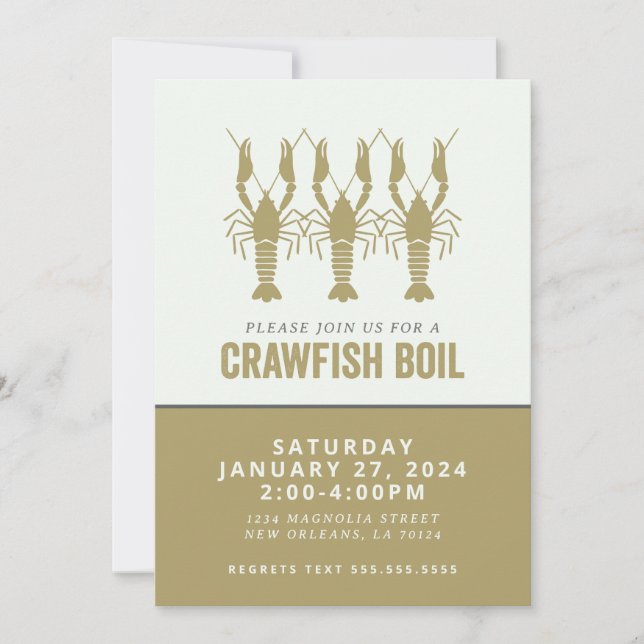 GOLD CRAWFISH BOIL EINLADUNG (Vorderseite)
