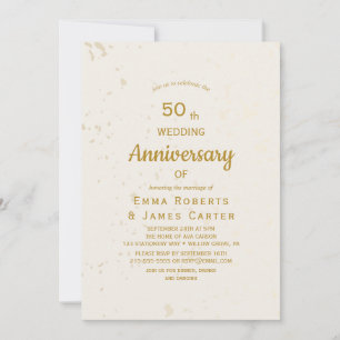 Gold & Cream 50. Jubiläums-Einladung Einladung