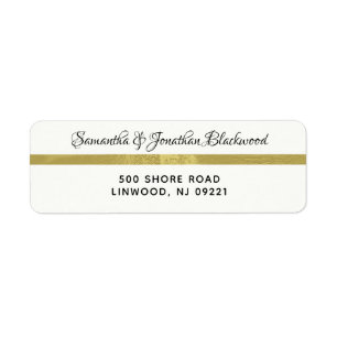 Gold & Cream Address Label-Kalligrafie