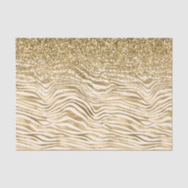 Gold Cream Glitzy Glitzer Zebra Print      Seidenpapier