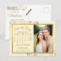 Gold & Cream Wedding Speichern Sie das Foto "Date