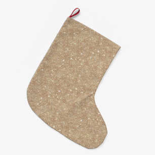Gold Creme Glitter Weihnachten Großer Weihnachtsstrumpf