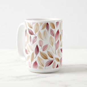 Gold Creme Rouge Rot Blätter  Kaffeetasse