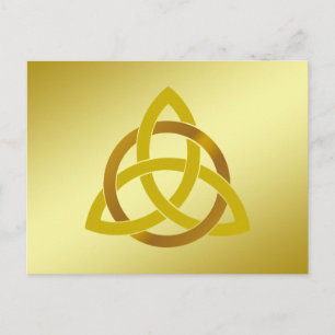 Gold Creme Trinity Knot Celtic Watercolor Postkarte