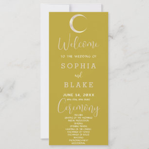 Gold Crescent Moon Celestial Gold Wedding Program