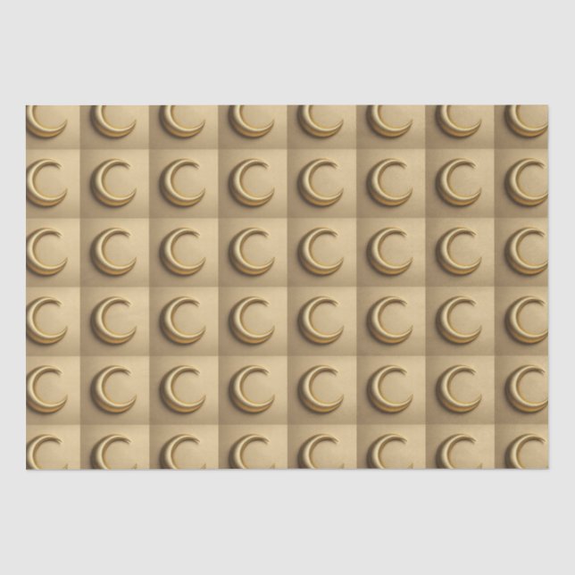 Gold Crescent Moon Tissue Paper Seidenpapier (Vorderseite)