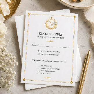 Gold Crest RSVP-Karte RSVP Karte