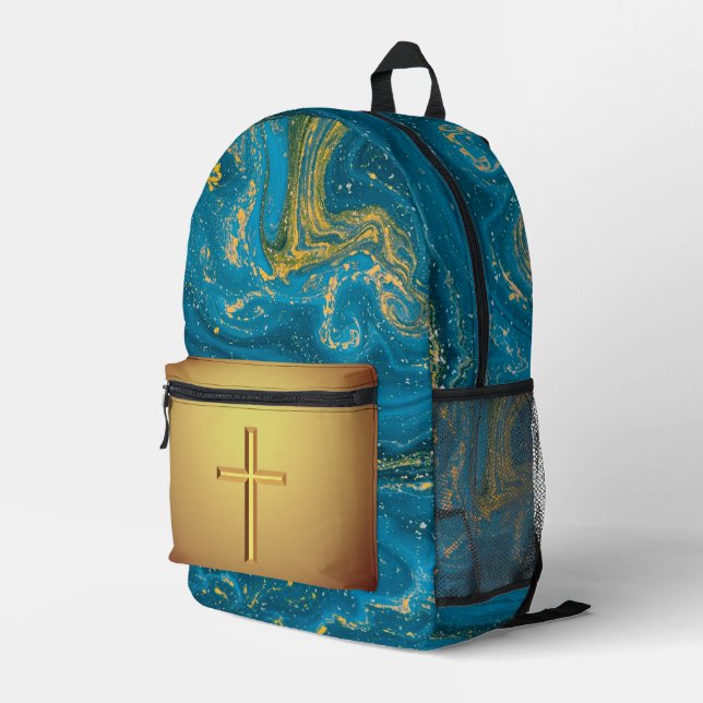 Gold Cross Bedruckter Rucksack (Rückseitige Ecke Rechts)