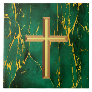 Gold Cross Fliese
