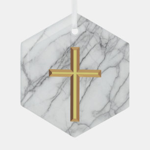 Gold Cross Ornament Aus Glas