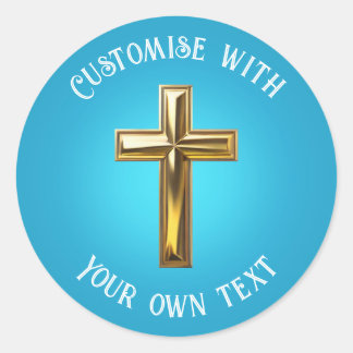 Gold Cross Runder Aufkleber