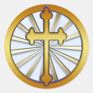 GOLD CROSS RUNDER AUFKLEBER