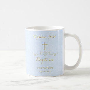 Gold Cross und Laurels in Light Blue Kaffeetasse