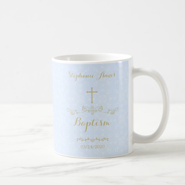 Gold Cross und Laurels in Light Blue Kaffeetasse (Rechts)
