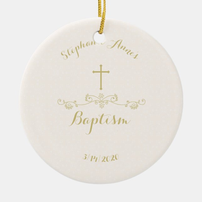 Gold Cross und Laurels Keramikornament (Vorne)