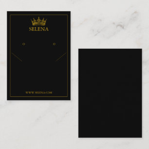 Gold Crown-Kette und Earring-Display-Karte Platzkarte