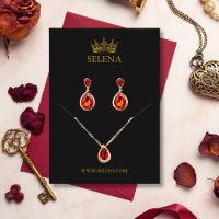Gold Crown-Kette und Earring-Display-Karte