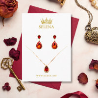 Gold Crown-Kette und Earring-Display-Karte